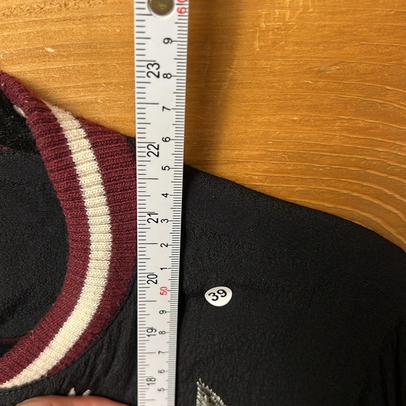 ELEVENSES Embroidered Solstice Floral Bomber Jacket size XS Anthropologie Black - Picture 7 of 13